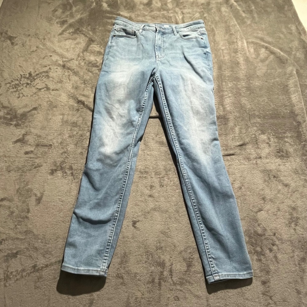 Old Navy Rockstar Super Skinny Jeans Womens 12 Light Wash Extra High Rise